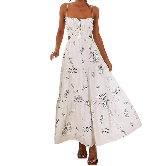 NEW ROSA CLOTHING clarissa bandeau swing maxi dress in white - Picture 3 of 5